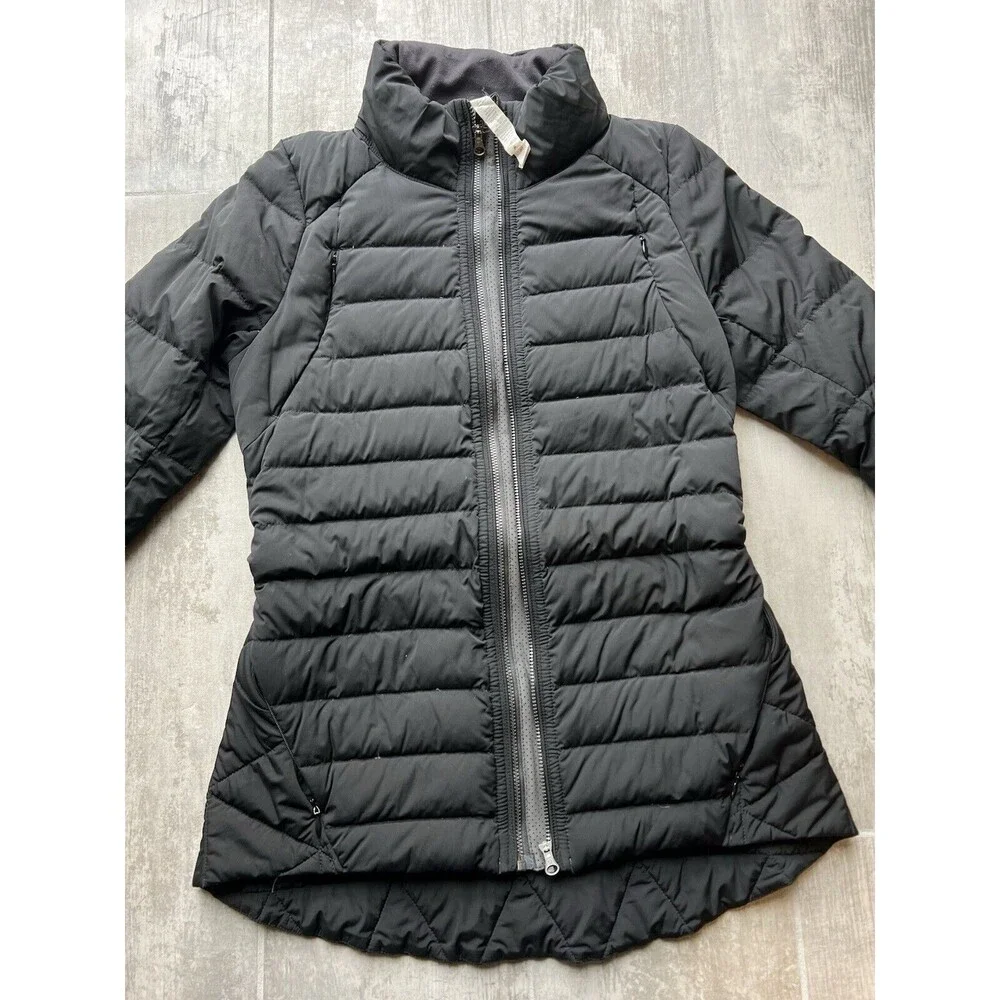 LULULEMON Fluffed Up Jacket Black Goose Down Full Zip Water Wind Resistant 6